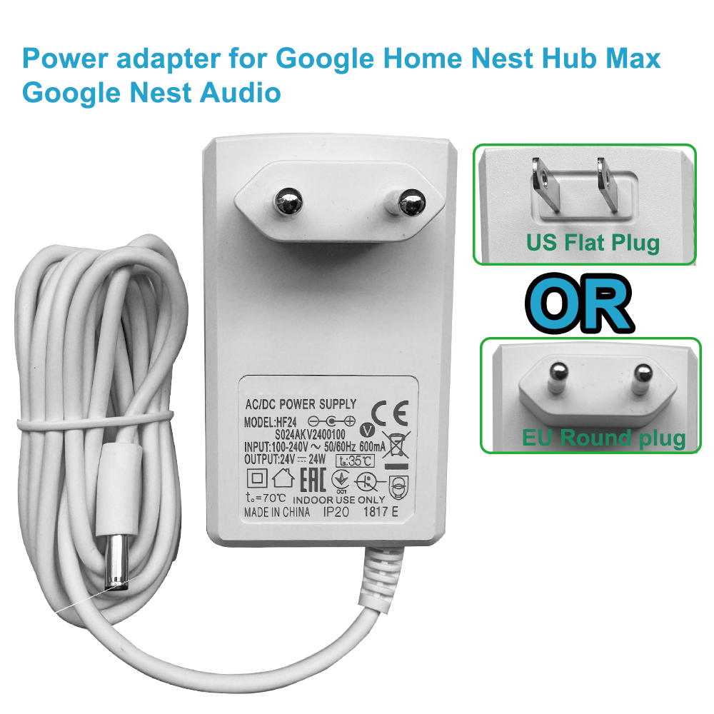 Google Speaker Nest Audio - 24V voedingsadapter voor Google Home Nest
