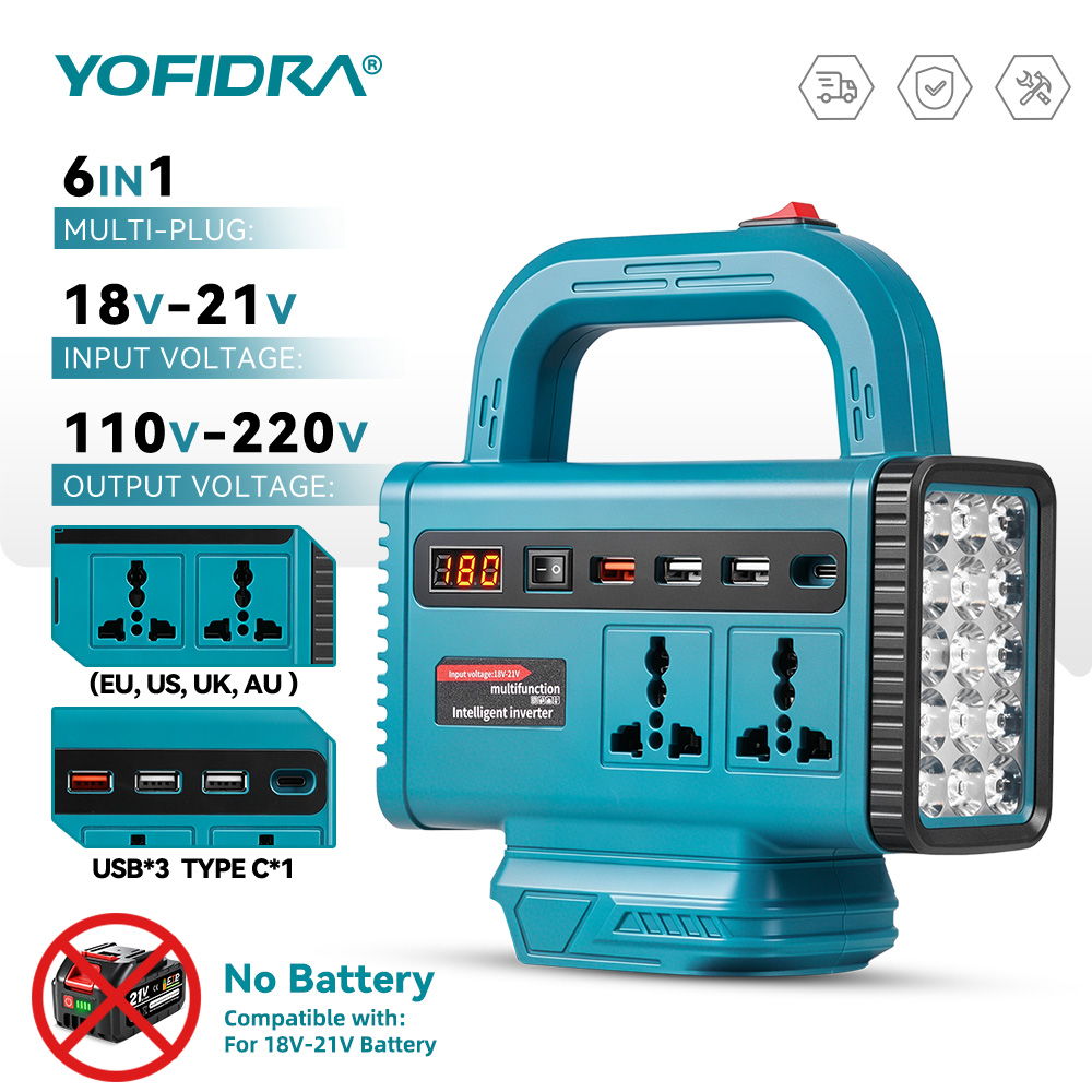 Power Outage Light - YOFIDRA 220V Draagbare Power Inverter Buiten