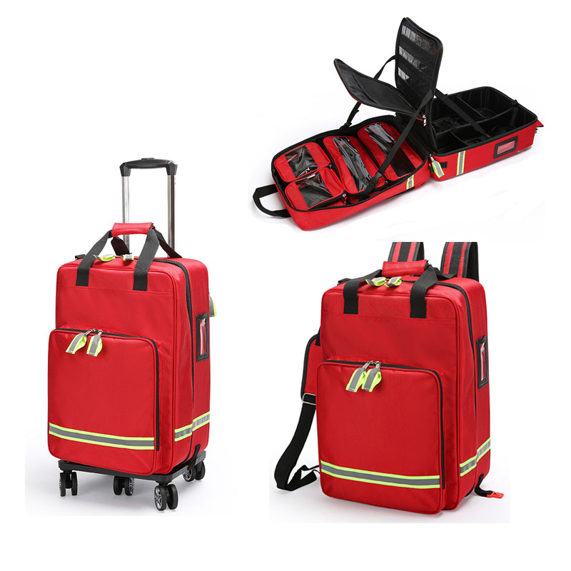 First Aid Bag Kit - Grote Capaciteit Lege Trolley EHBO-Tas Waterdichte