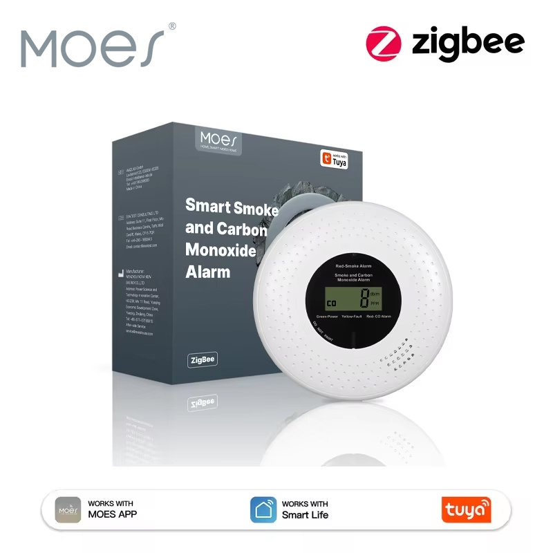 Co Detector Plug - MOES Tuya ZigBee Rook- en Koolmonoxide