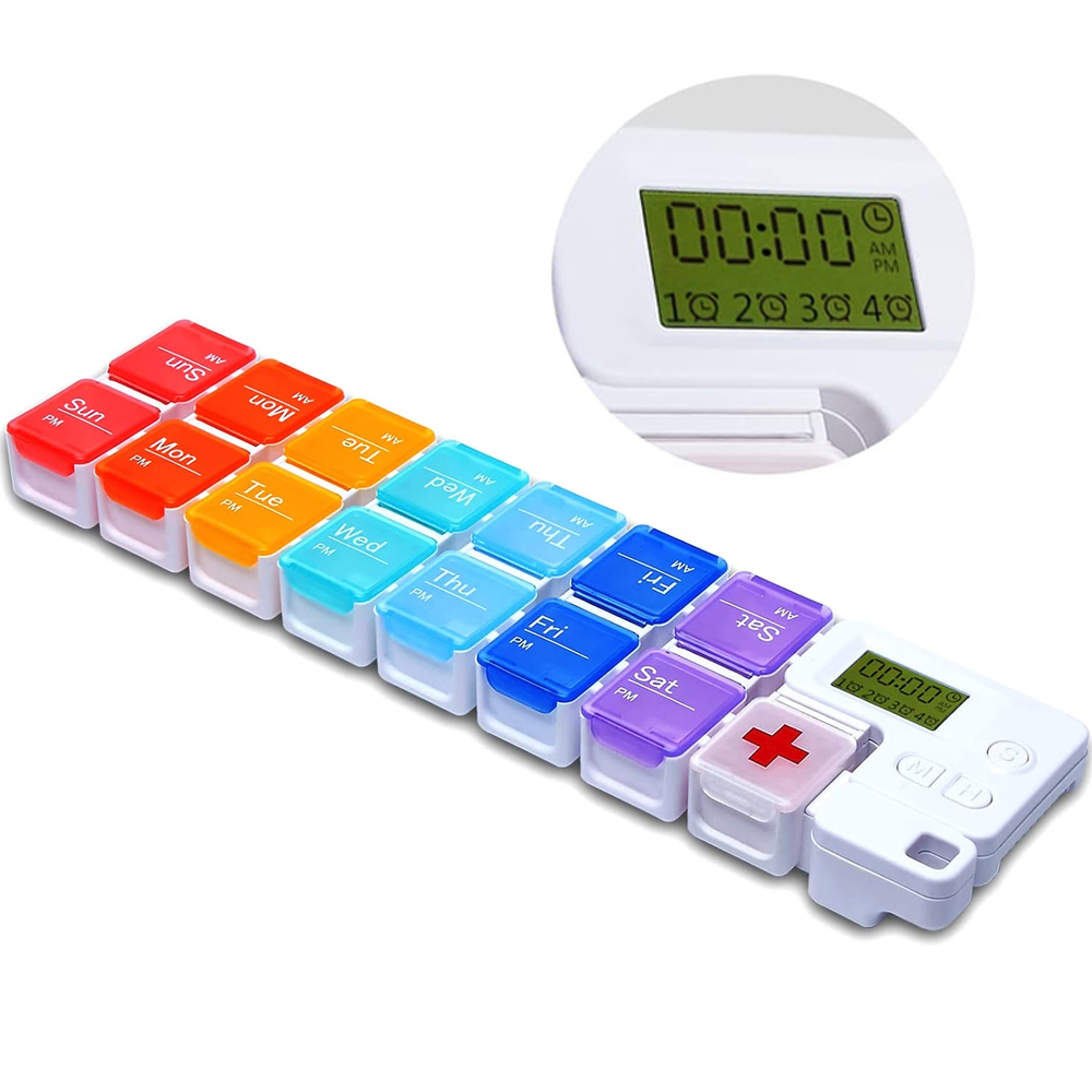 Medicine Cabinet Lock - 7-daagse pillenorganizer met medicijnherinnering Alarm Wekelijks