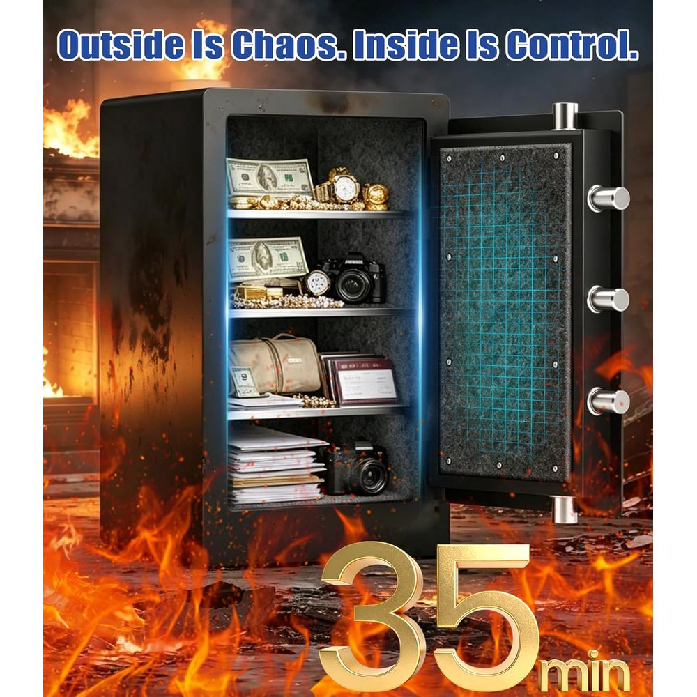Grote biometrische kluis met 3 - Fire Safe Document recensie en prijs