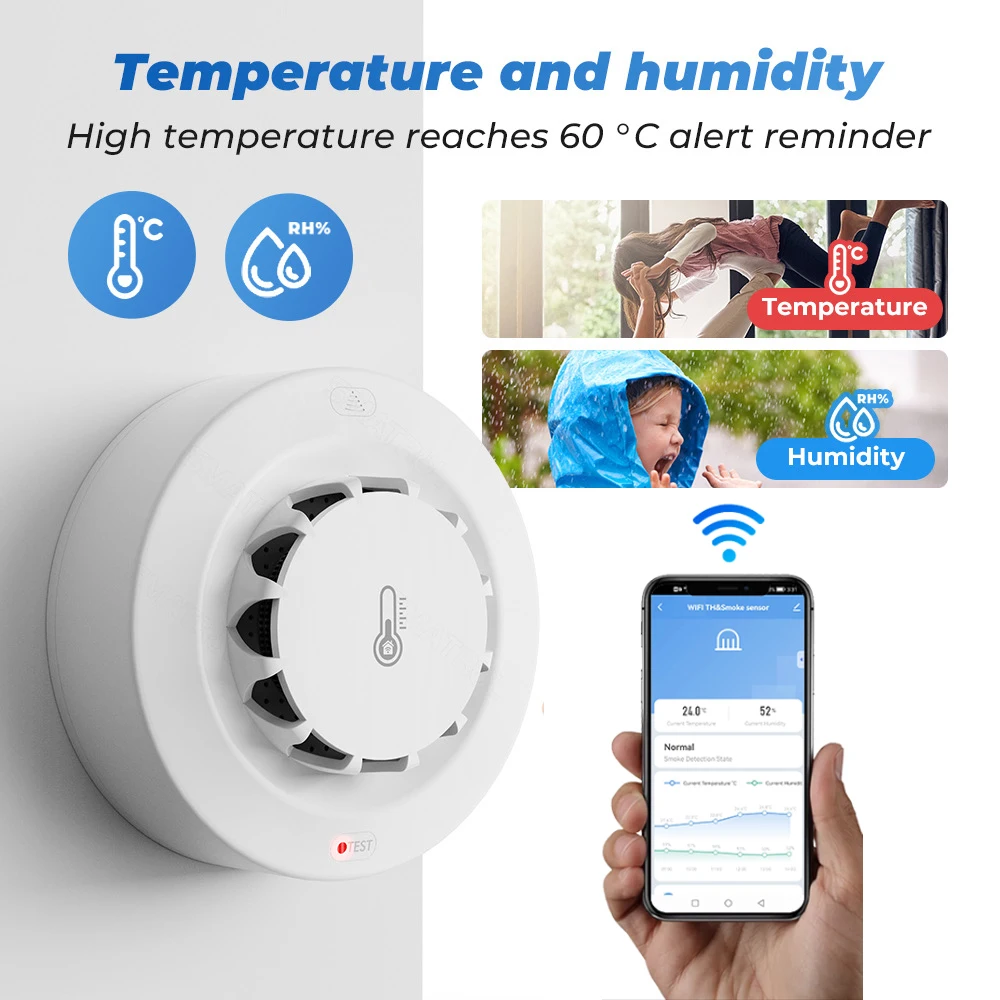 Tuya Wifi BT Rookmelder met tw - Smoke Detector Interconnected recensie en prijs