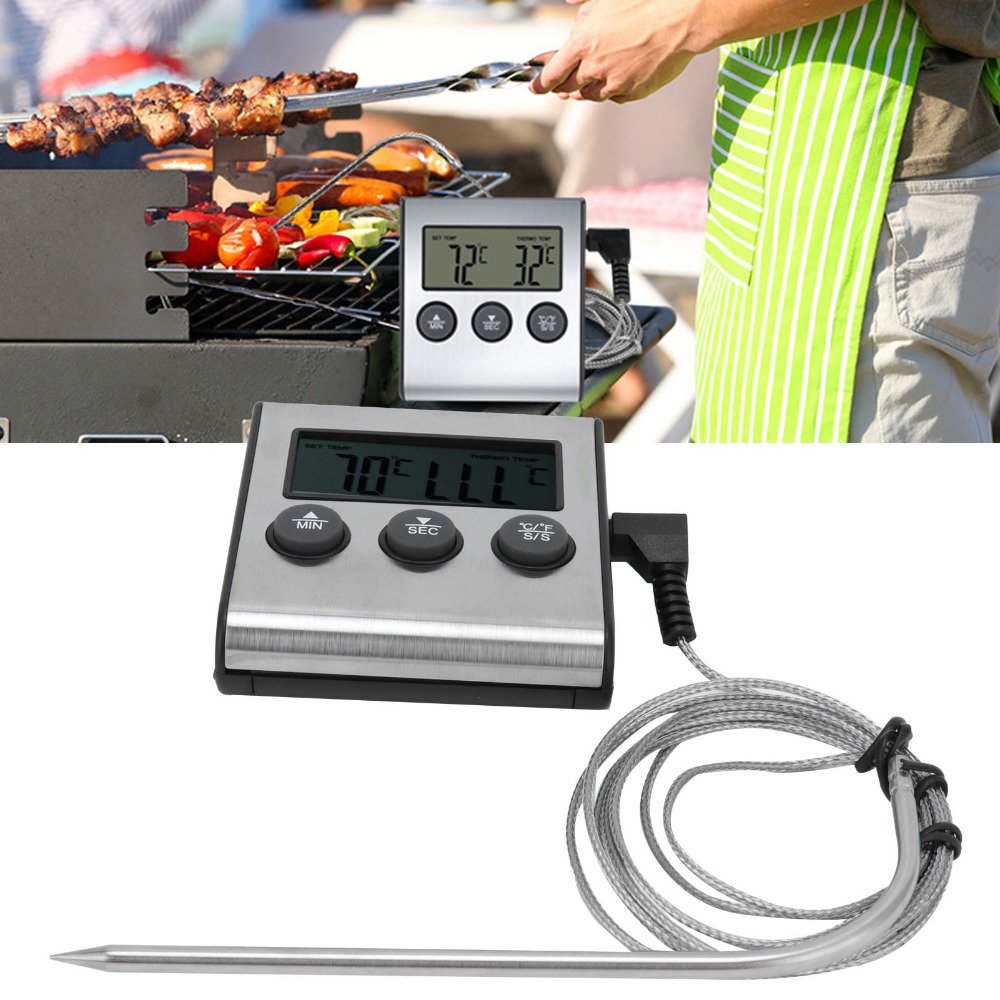 Zilveren digitale BBQ-vleesthe - Pool Alarm Float recensie en prijs