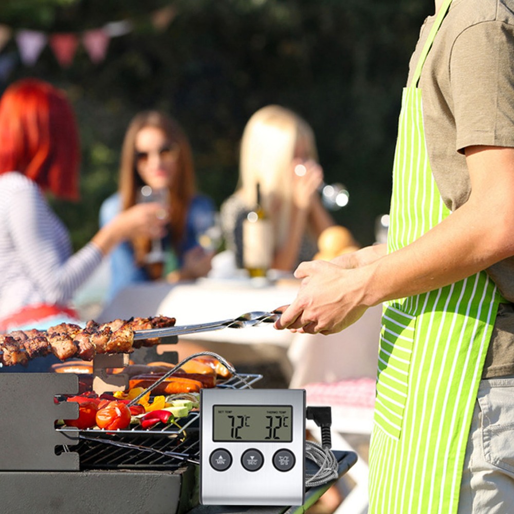 Zilveren digitale BBQ-vleesthe - Pool Alarm Float recensie en prijs