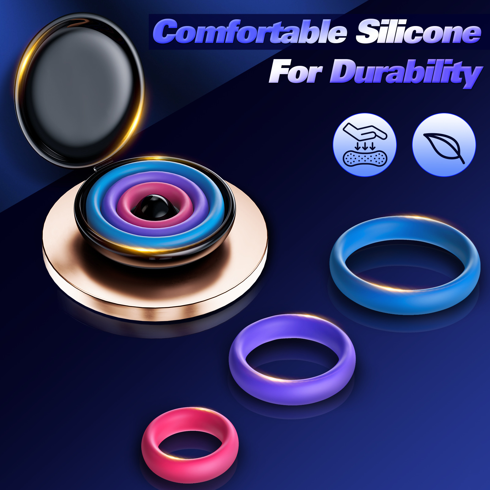 3 stks siliconen cockring met  - Medicine Cabinet Lock recensie en prijs